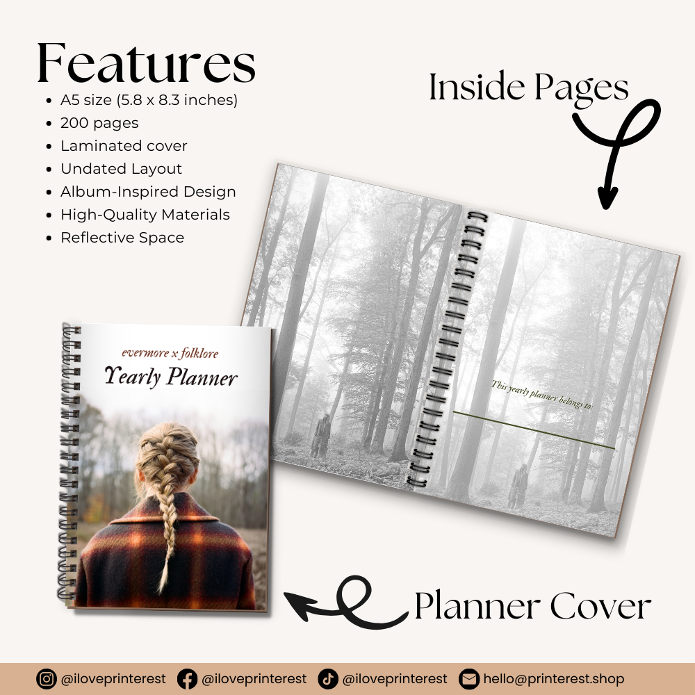 Taylor Swift Inspired Planner - Evermore x Folklore Edition
