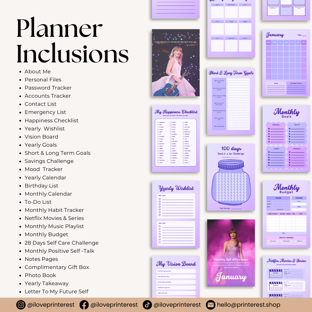 Taylor Swift Inspired Planner - Speak Now Edition