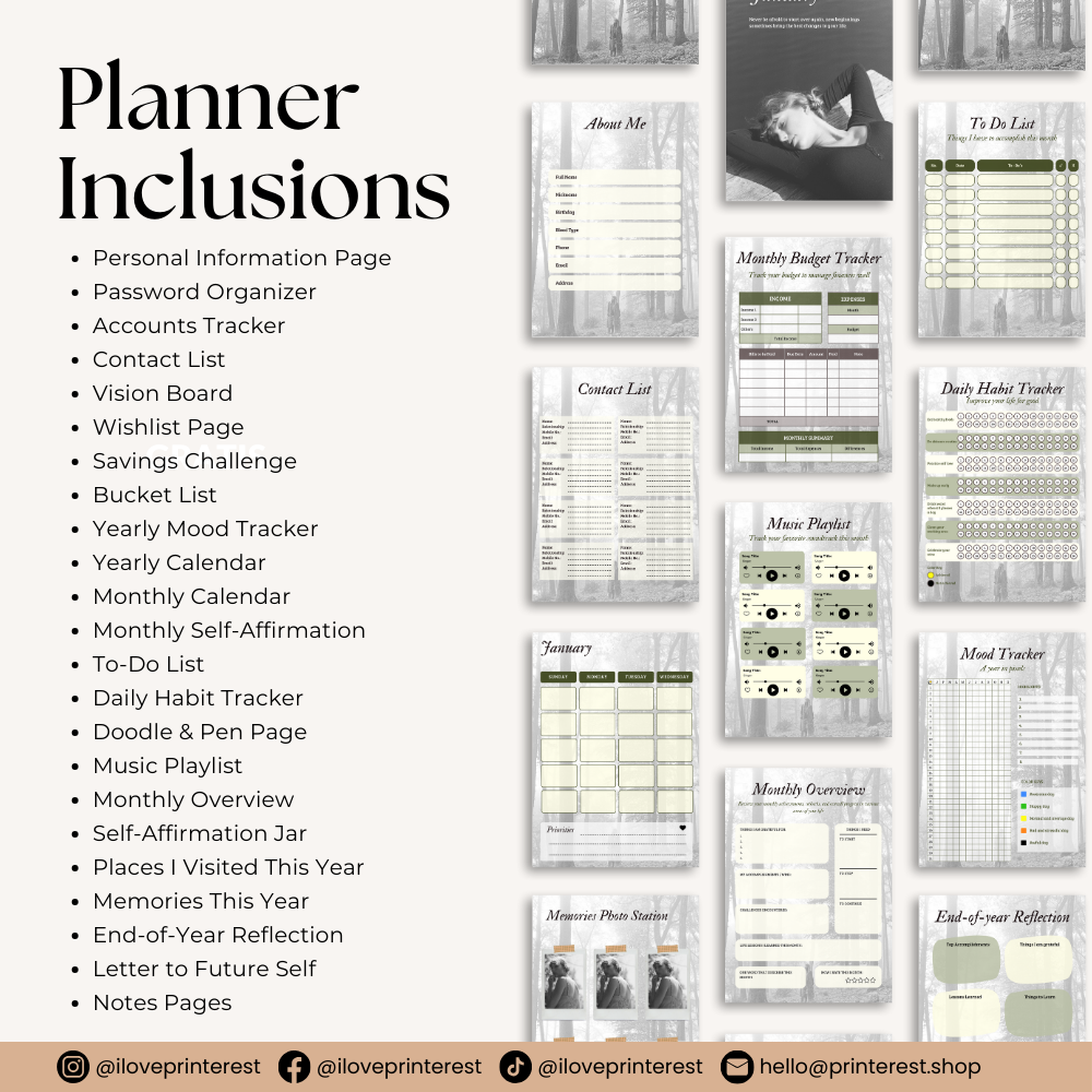 Taylor Swift Inspired Planner - Evermore x Folklore Edition