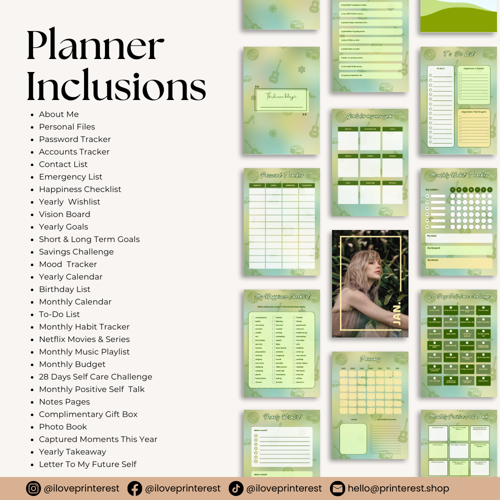 Taylor Swift Inspired Planner - Debut Edition